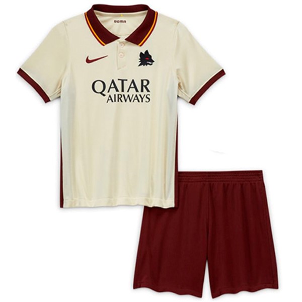 Camiseta AS Roma Replica Segunda Ropa Niños 2020/21 Blanco